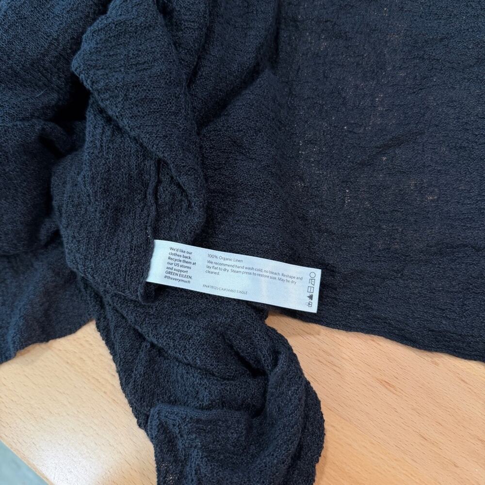 Eileen Fisher Textured Knit Long Duster Cardigan 100% Linen size Large - Picture 6 of 6